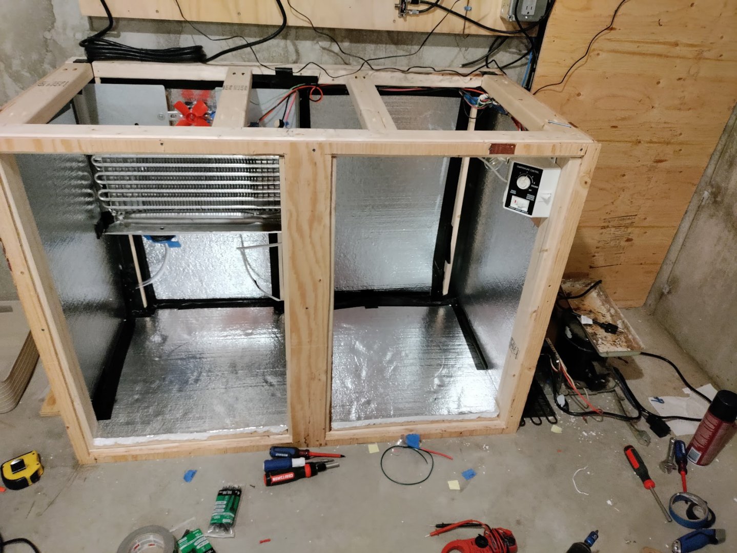 Freezer completely framed and wired.jpeg