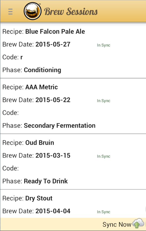 Brewer's Friend Android App screen shots